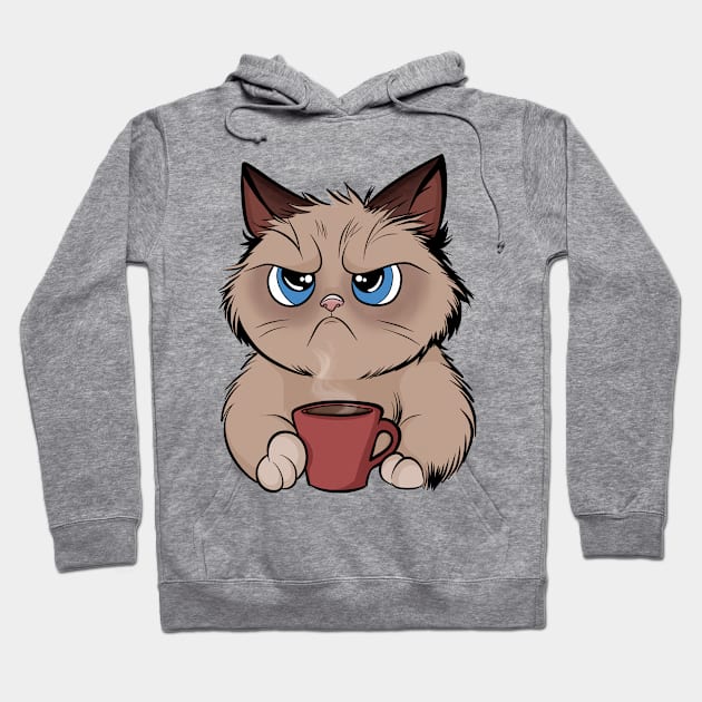 Cat Needs Coffee Hoodie by rmcbuckeye